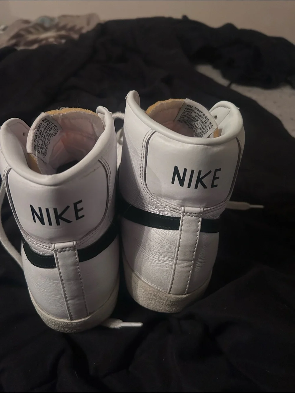 White/black Nike mid blazer 77